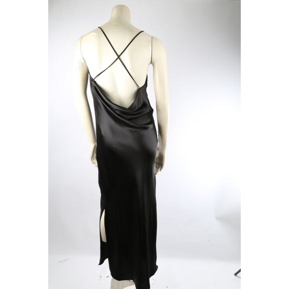 TOPSHOP Black Satin Backless Slip Dress Size 6 - Picture 1 of 16